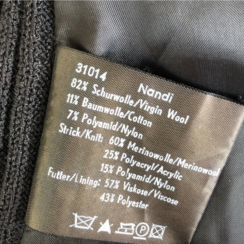 Annette Gortz Nandi Black Wool Blend Knit Back Full Zip Jacket Vest - Picture 6 of 7